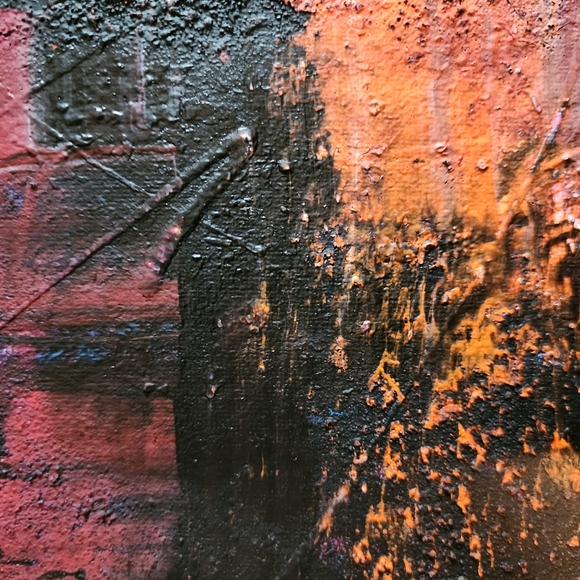 HANDCRAFTED Abstract Painting Neon HANDPAINTED Artwork Canvas Wall Art Decor - Picture 10 of 14